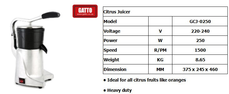 GATTO Citrus Juicer - 250w GATTO