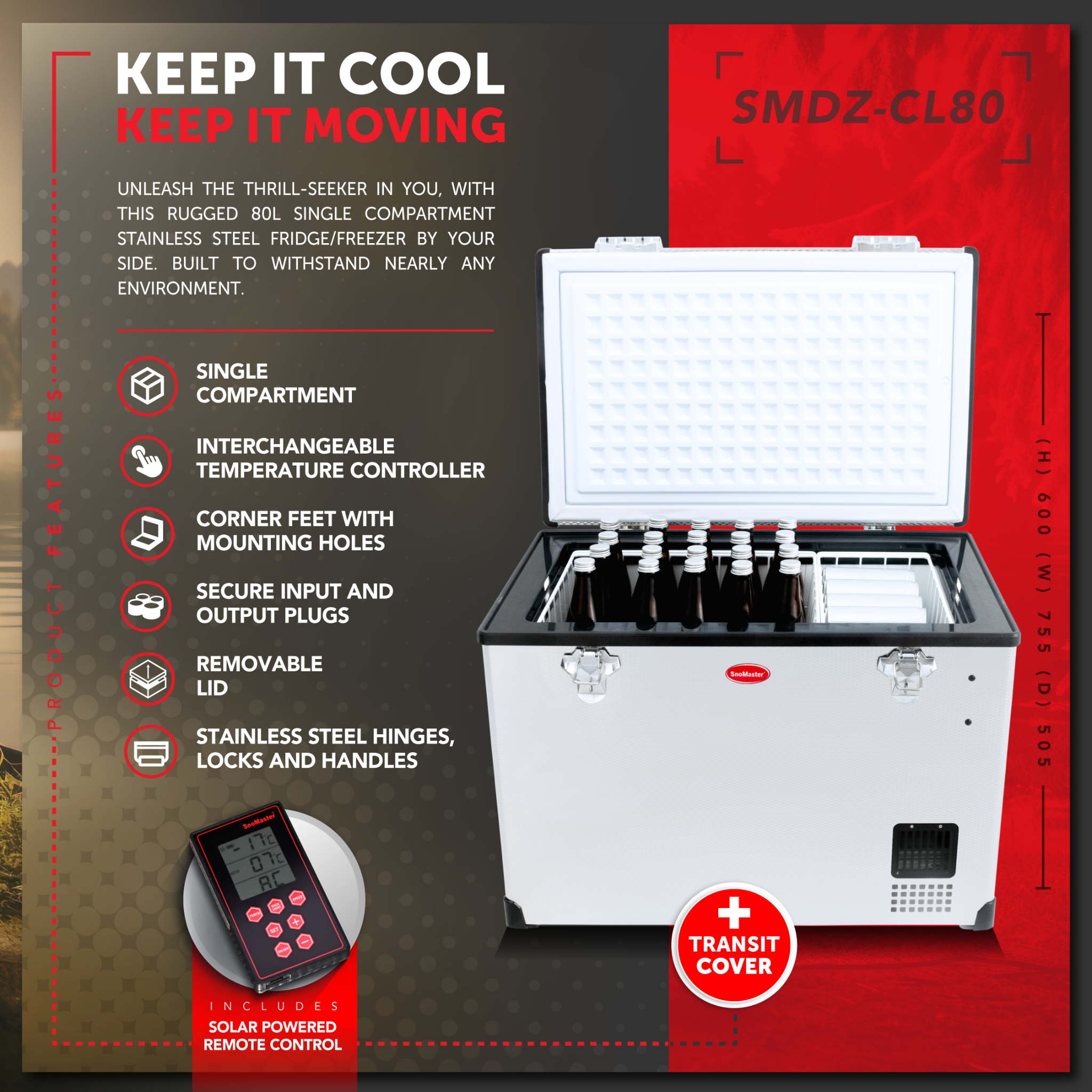 Snomaster 80L Portable Camping Fridge/Freezer Ac/Dc SnoMaster