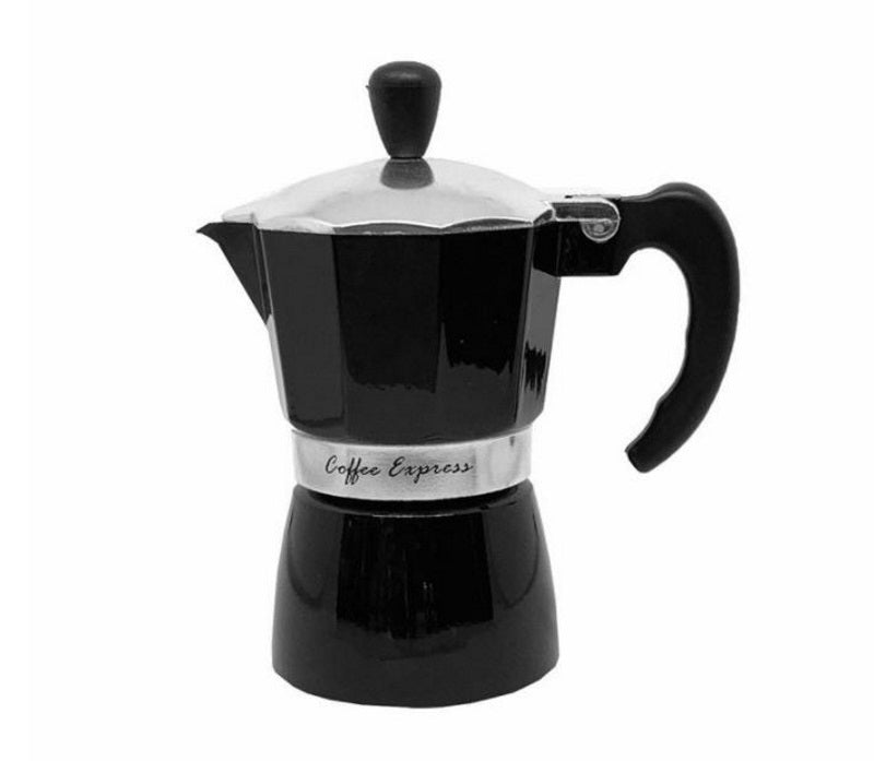 REGENT COFFEE MAKER ALUMINIUM 2 TONE MATT BLACK WITH SILVER 3 CUP, (150ML) Regent