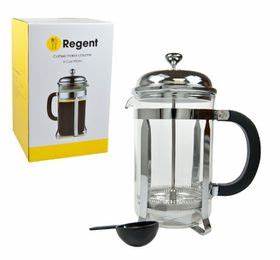 REGENT COFFEE PLUNGER WITH CHROME FRAME 6 CUP, (600ML) Regent