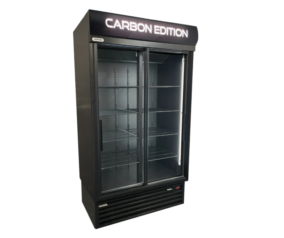 SD1140-CE DOUBLE SLIDING DOOR BEVERAGE COOLER CARBON EDITION STAYCOLD/ALPACO CATERING