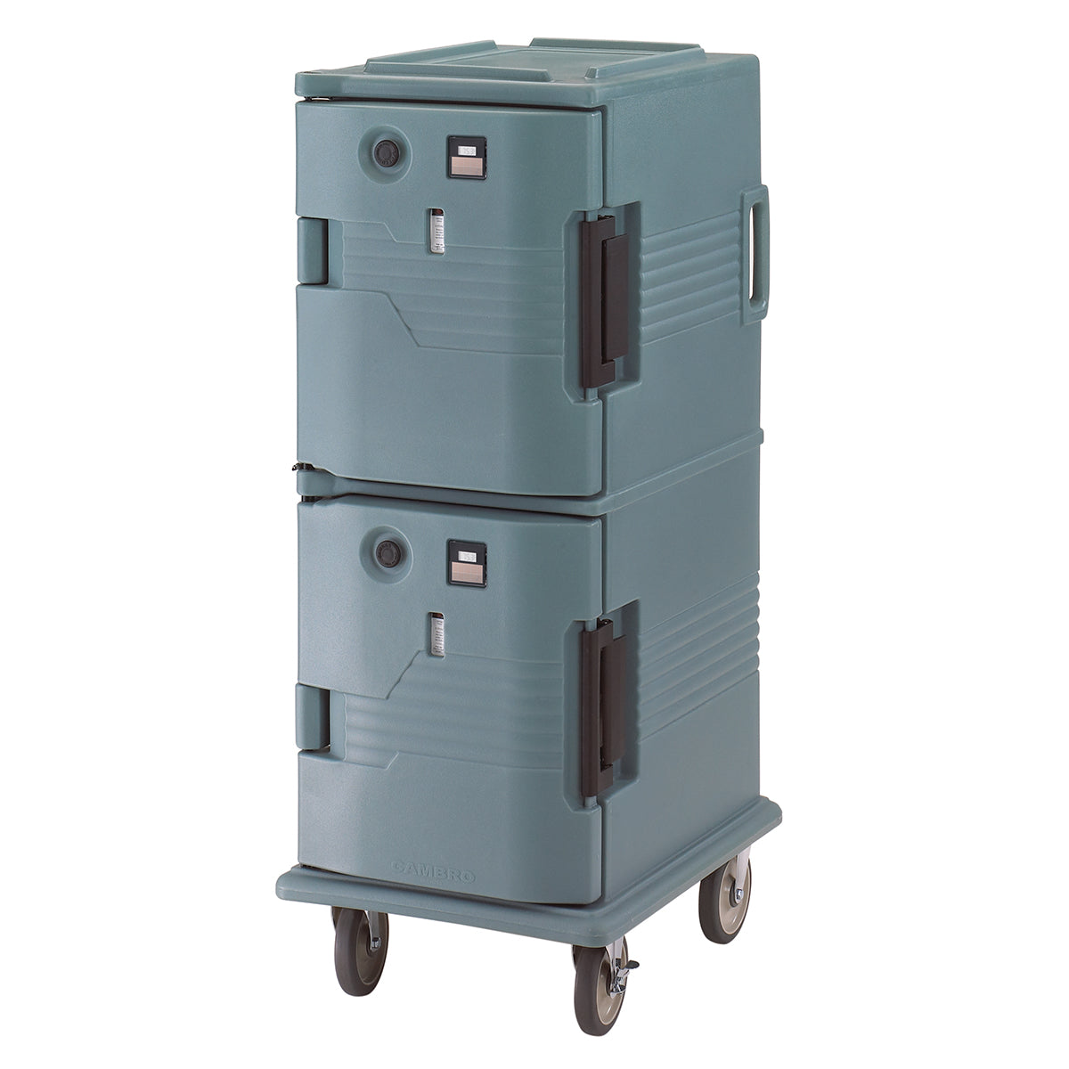 UPC ELECTRIC HEATED FRONT LOADER 800 SERIES SLATE BLUE – TWO CABINET WITH WHEELS – 220V CAMBRO