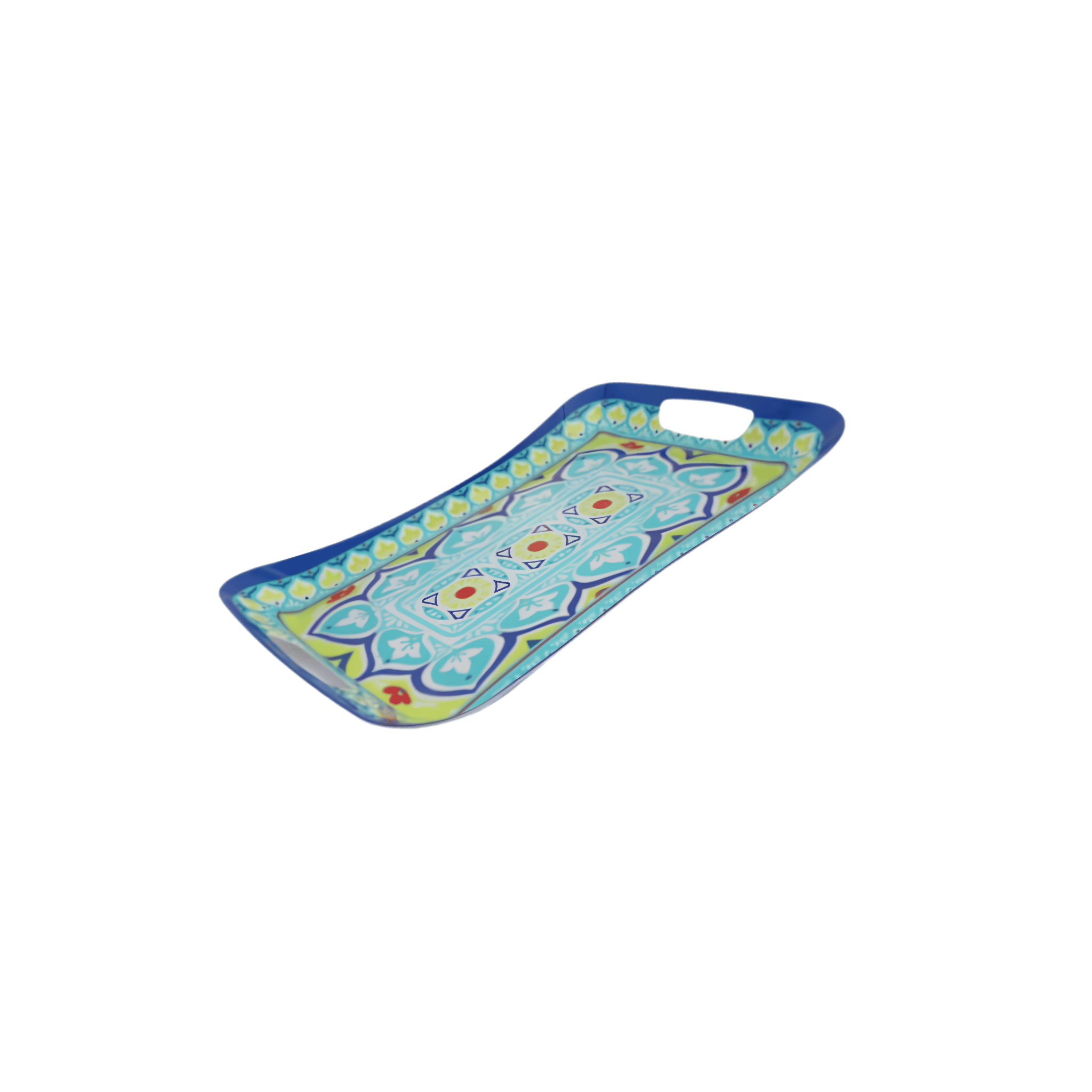MELAMINE SERVING TRAY BLUE MOROCCAN MANDALA, (450X310X39MM) Regent