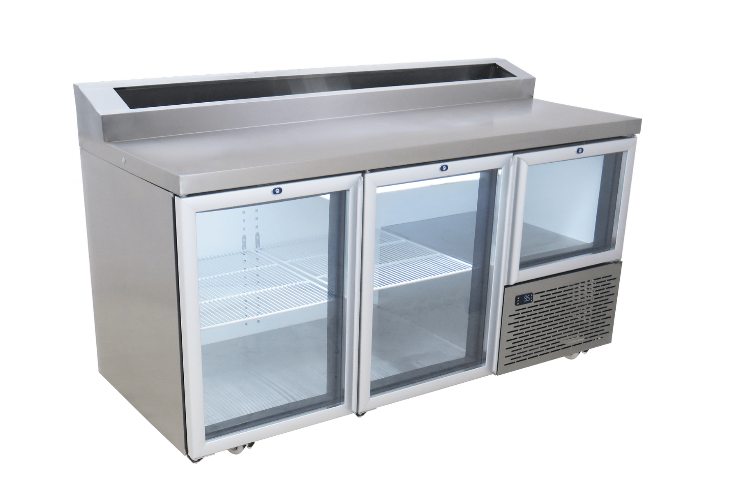 FridgeStar Dual Shelf 677lt Glass Pizza Underbar Fridge FridgeStar