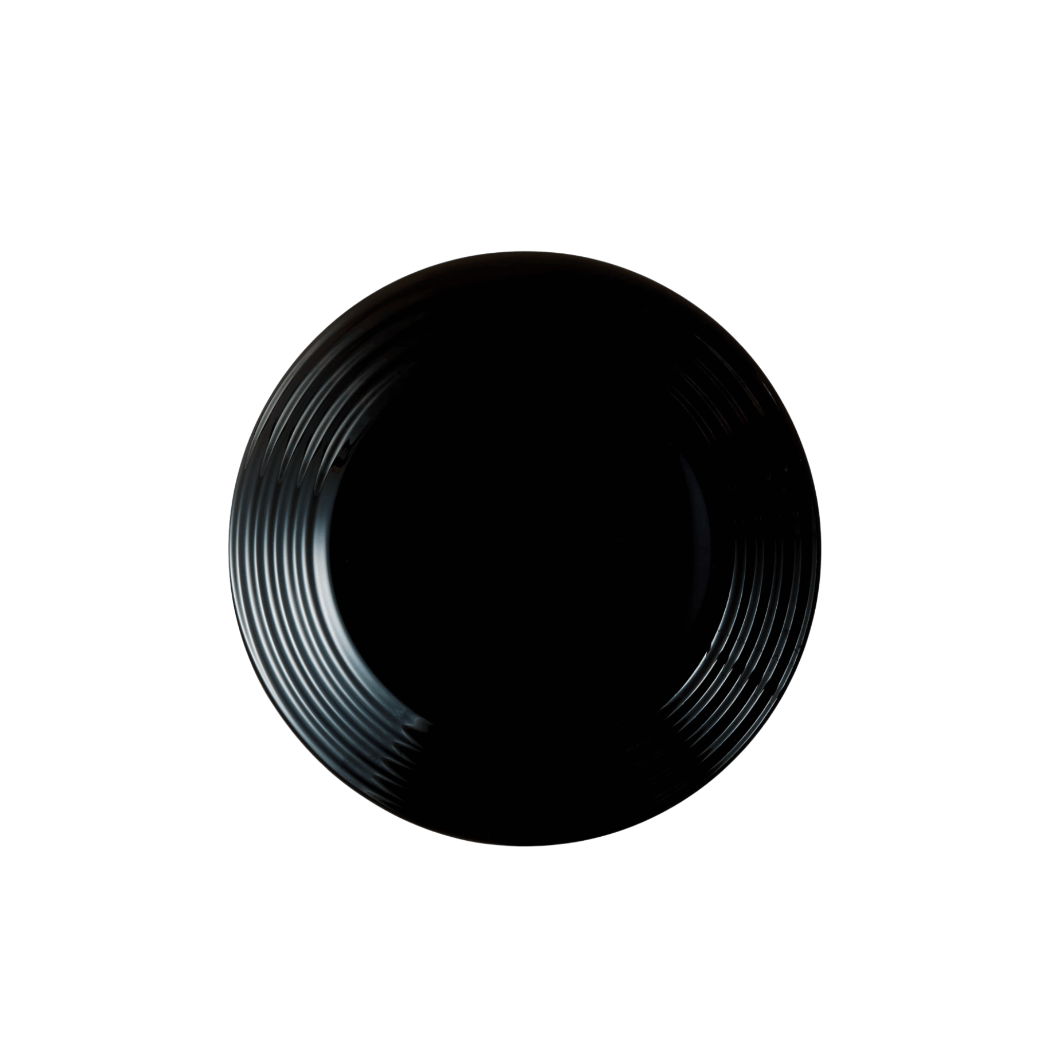 LUMINARC HARENA BLACK TEMPERED GLASS SIDE PLATE, (190MM DIA) LUMINARC
