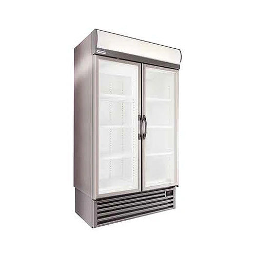 UPRIGHT FREEZER DOUBLE GLASS DOOR HINGED - HD1140F-S STAYCOLD/ALPACO CATERING
