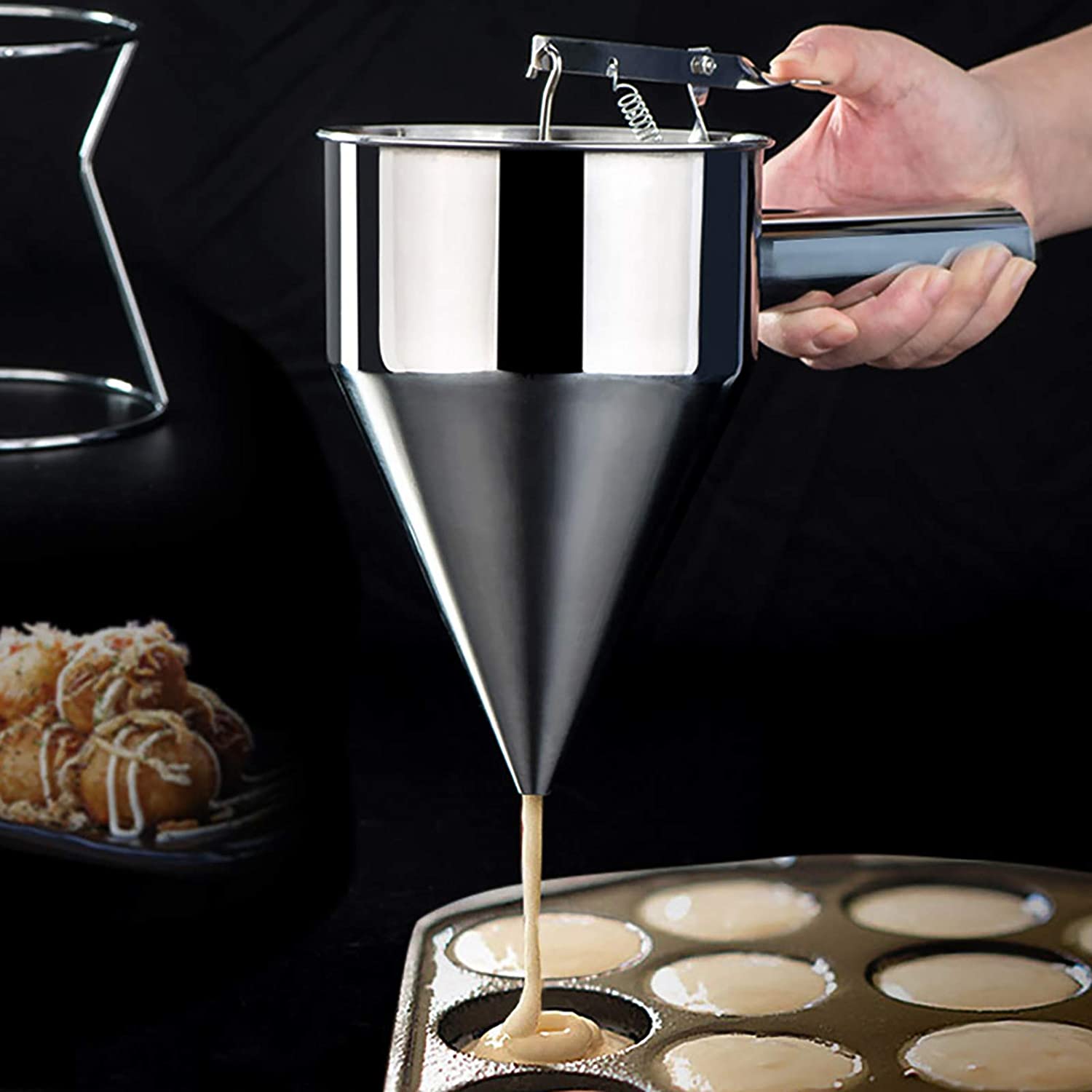 1.8L Stainless Steel Batter Dispenser comes with Stainless Steel Stand ChromeCater