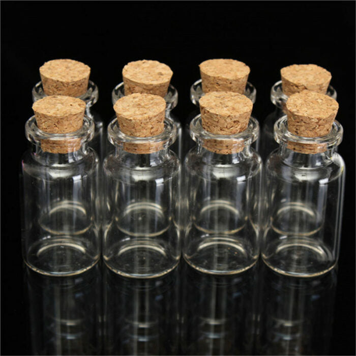 REGENT GLASS BOTTLES WITH CORK LIDS 4PCS, 110ML Regent