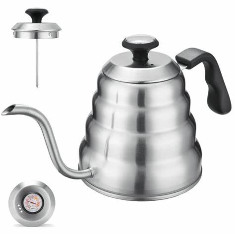 REGENT COFFEE CURVY DRIP PRESSURE KETTLE 18/8 STAINLESS STEEL, 1LT (290/140MM DIAX140MM) REGENT