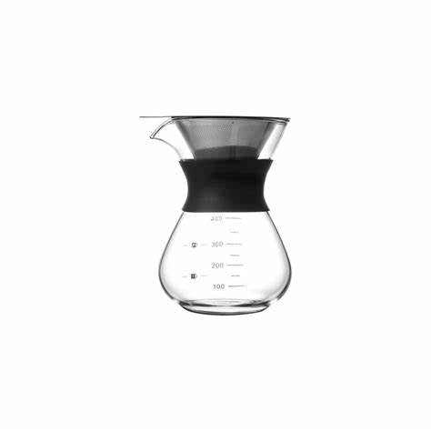 REGENT COFFEE MAKER POUR OVER GLASS CARAFE WITH ST STEEL FILTER 6 CUP, 400ML (150X105MM DIA) Regent