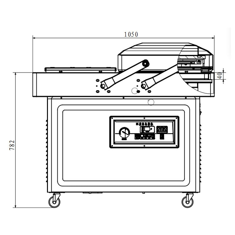 Double Chamber-Floor Model Vacuum Packer DZ400/2E ChromeCater