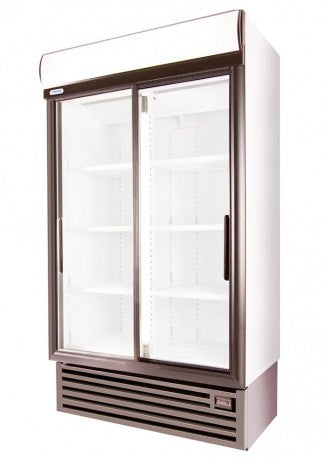 SD1140 746LT DOUBLE SLIDING DOOR BEVERAGE COOLER WITH TEMPERATURE DISPLAY STAYCOLD/ALPACO CATERING