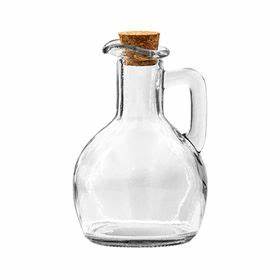 REGENT GLASS OIL/VINEGAR BOTTLE ROUND WITH HANDLE & CORK LID 6 PACK, 170ML Regent