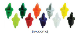 PLASTIC SPEED POURERS ASSORTED COLOURS - Pack of 10 BCE Brand