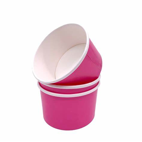 Ice Cream Tub 250ml Pink (Pack of 50) Enviro