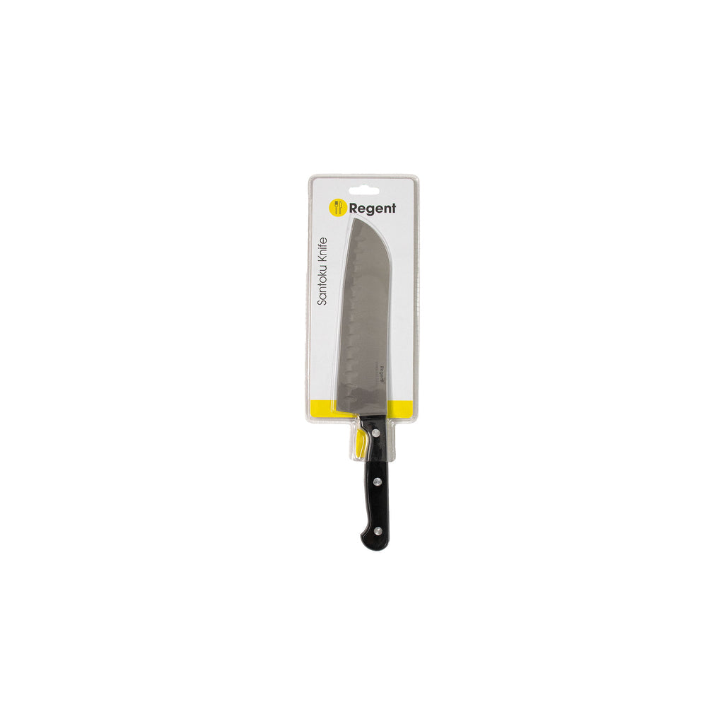 REGENT KITCHEN SANTOKU KNIFE WITH BLACK HANDLE AND RIVETS, (290MM) Regent