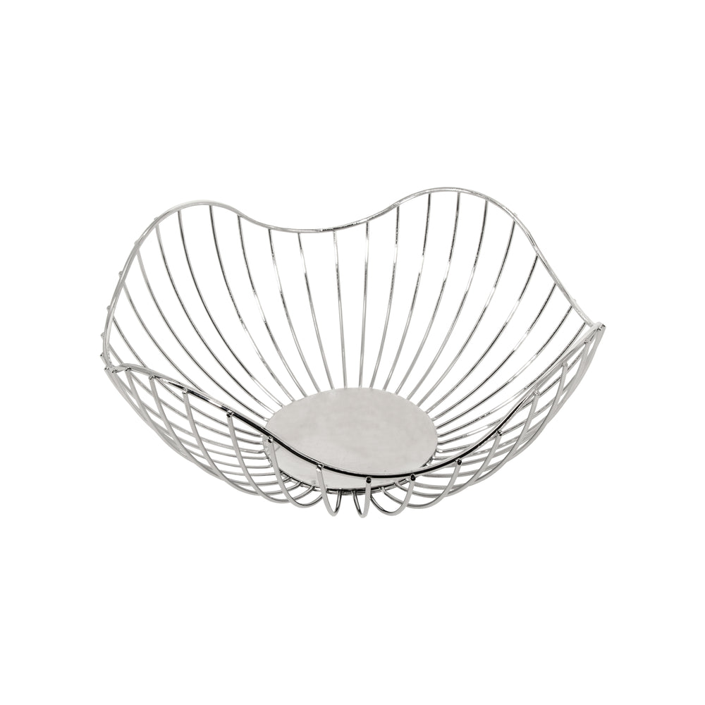 REGENT CHROME ROUND WIRE FREE-FORM BREAD BASKET SMALL, (190X190X85MM) REGENT