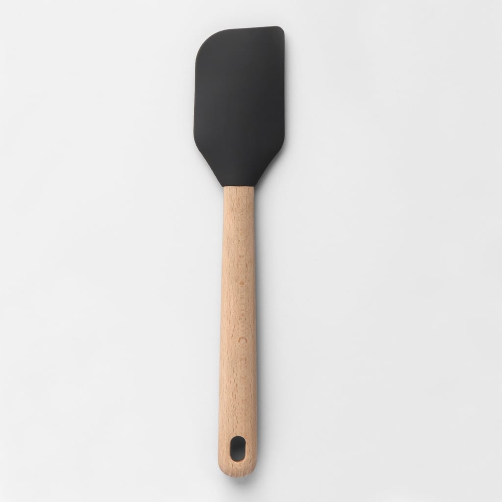 REGENT KITCHEN SPATULA BLACK SILICONE AND BEECHWOOD, (340X60MM) Regent