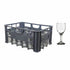 REGENT BLUE PLASTIC CRATE WITH WINE GLASSES, 30'S (250ML) Consol