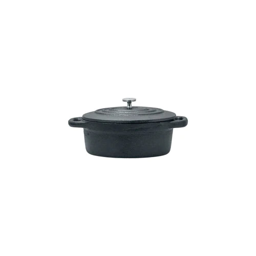 REGENT COOKWARE CAST IRON OVAL MINI POT WITH LID, (178/138X103X50MM) Regent