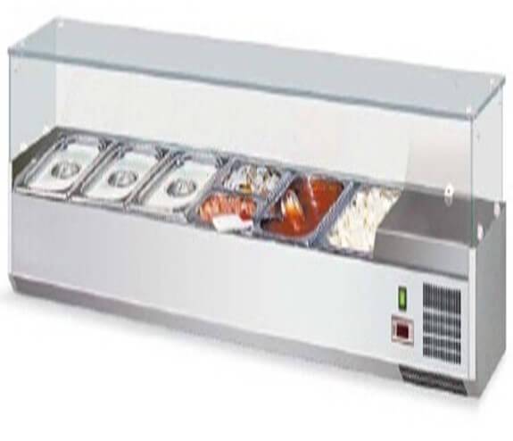 1200 COUNTER TOP PIZZA INGREDIENT CHILLER (Excludes Inserts) takes 4 x 1/3 or 3 x 1/2 GN (65/100mm) PACIFIC