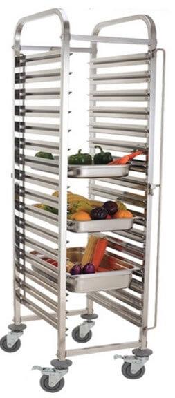 15  TIER GASTRONORM TRAY-STAINLESS STEEL TROLLEY GATTO