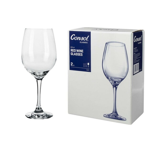CONSOL LYON STEM RED WINE GLASS 2 PACK, (600ML) CONSOL
