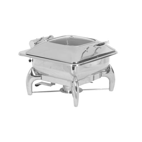 Chafing Dish Induction – Square With Glass Lid 5.5Lt Electro Chef