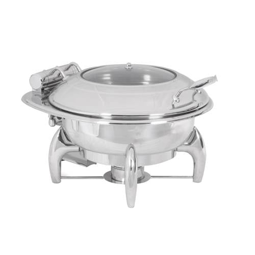 Chafing Dish Induction – Round- Glass Lid 6Lt Electro Chef