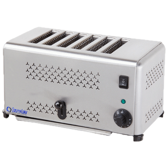 6 Slice Commercial Toaster with Stainless Steel Body ChromeCater