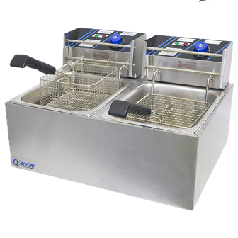 Fryer Double Electric 2x8lt - 2 Baskets Included ChromeCater