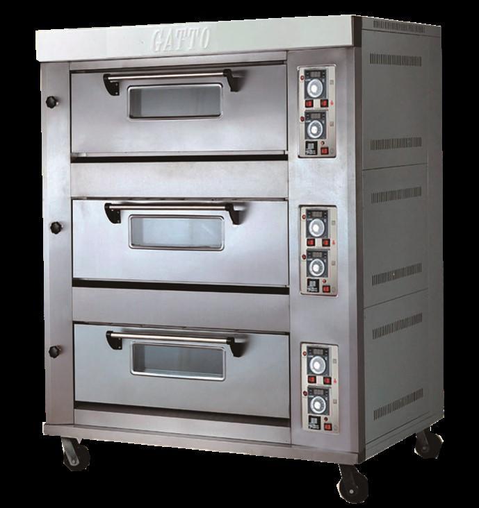 Baking Oven GAS - TRIPLE DECK GAS OVEN - 6 TRAYS GATTO