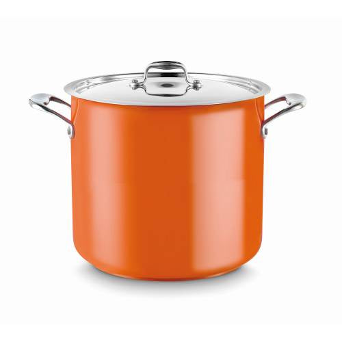 Pot (Orange) Stock 13.6L W/Lid Pujadas