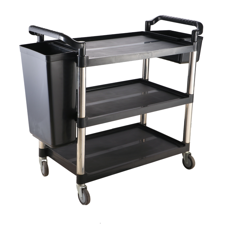 Trolley 3 Tier Utility Plastic - Bins Included ChromeCater