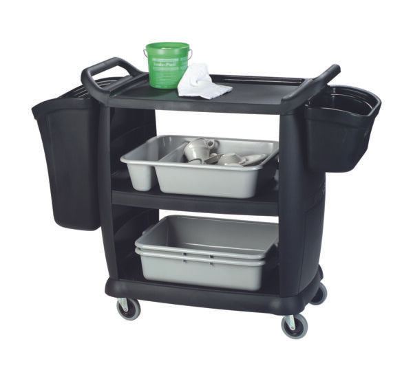 Bussing And Transport Cart (Black) Large 952 X 584 X 1066Mm – 31.3Kg Alpaco Catering & Equipment