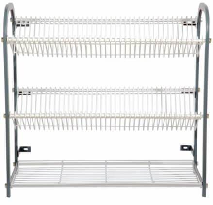 CROCKERY RACK 800 WALL MOUNT 3 TIER 76 PLATES + CUP RACK GATTO