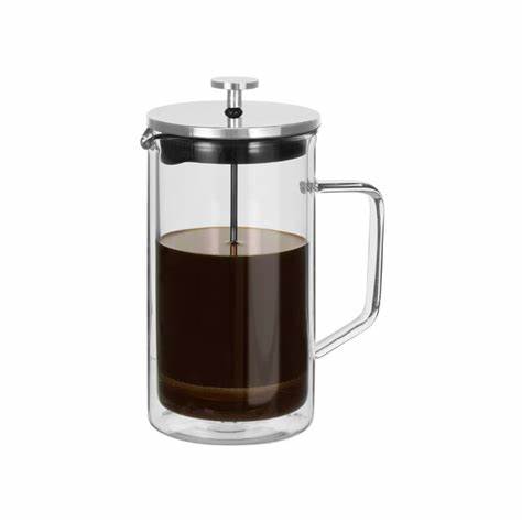 CONSOL CADIZ BOROSILICATE GLASS COFFEE PLUNGER WITH S/STEEL LID AND KNOB, (600ML) CONSOL