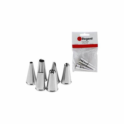 REGENT BAKEWARE ICING NOZZLE 6 PIECE SET, (30MMX20MM DIA) Regent