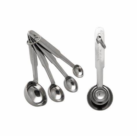 REGENT BAKEWARE DELUXE MEASURING SPOONS ST STEEL 4 PCE SET, 1/4TSP-1TBSP (135X40X25MM) Regent