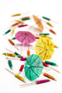 BAR BUTLER MULTI-COLOURED COCKTAIL UMBRELLAS, 50 PACK Bar Butler